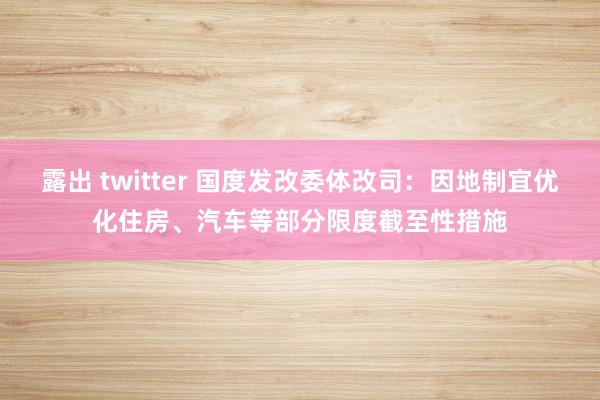 露出 twitter 国度发改委体改司：因地制宜优化住房、汽车等部分限度截至性措施