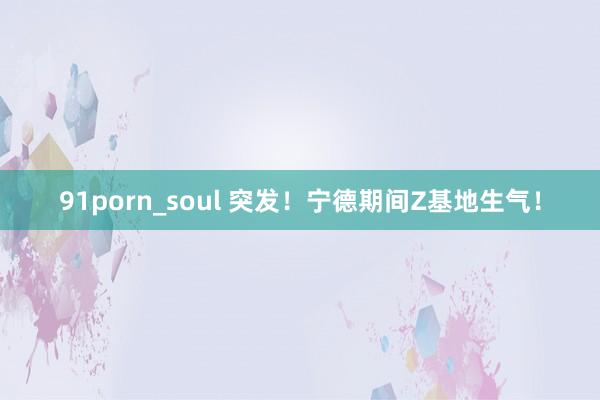 91porn_soul 突发！宁德期间Z基地生气！