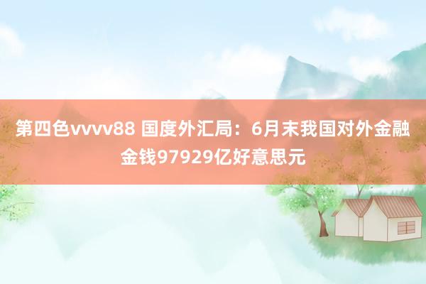 第四色vvvv88 国度外汇局：6月末我国对外金融金钱97929亿好意思元