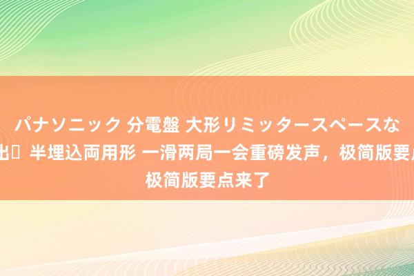 パナソニック 分電盤 大形リミッタースペースなし 露出・半埋込両用形 一滑两局一会重磅发声，极简版要点来了