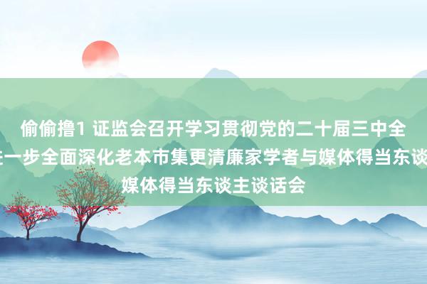 偷偷撸1 证监会召开学习贯彻党的二十届三中全会精神 进一步全面深化老本市集更清廉家学者与媒体得当东谈主谈话会