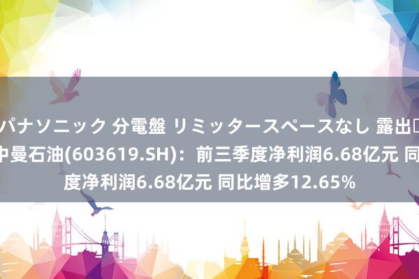 パナソニック 分電盤 リミッタースペースなし 露出・半埋込両用形 中曼石油(603619.SH)：前三季度净利润6.68亿元 同比增多12.65%