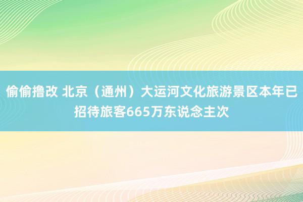 偷偷撸改 北京（通州）大运河文化旅游景区本年已招待旅客665万东说念主次