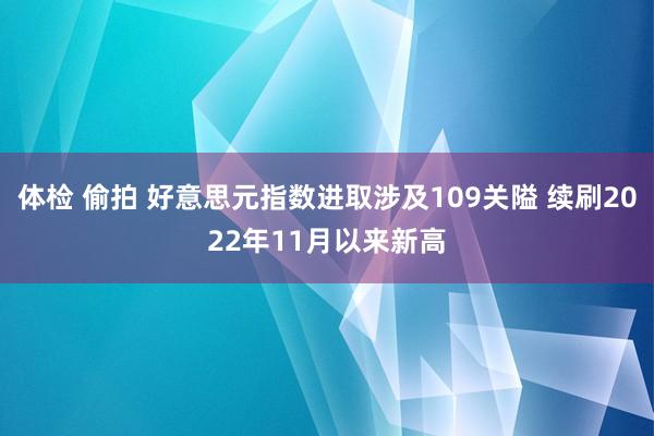 体检 偷拍 好意思元指数进取涉及109关隘 续刷2022年11月以来新高