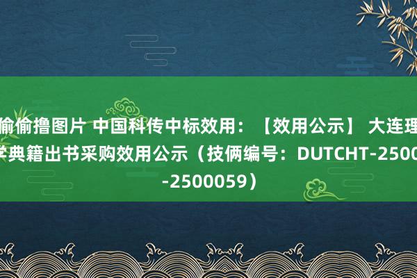 偷偷撸图片 中国科传中标效用：【效用公示】 大连理工大学典籍出书采购效用公示（技俩编号：DUTCHT-2500059）