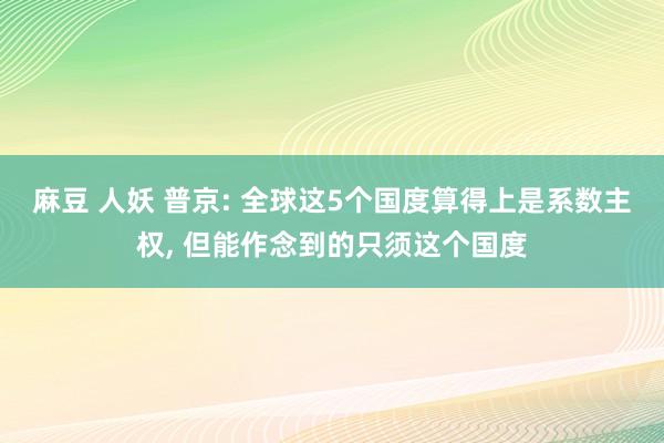 麻豆 人妖 普京: 全球这5个国度算得上是系数主权， 但能作念到的只须这个国度