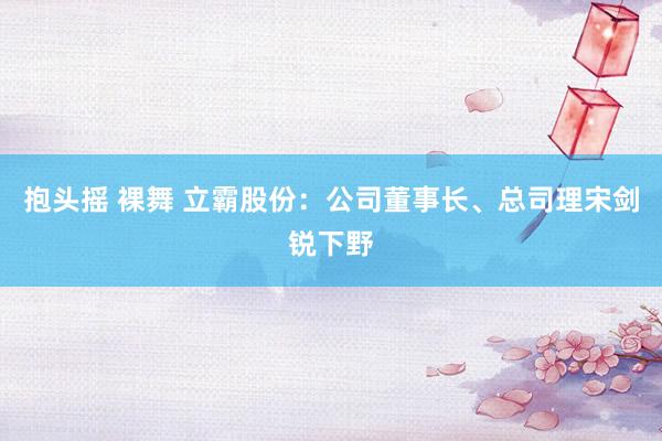 抱头摇 裸舞 立霸股份：公司董事长、总司理宋剑锐下野