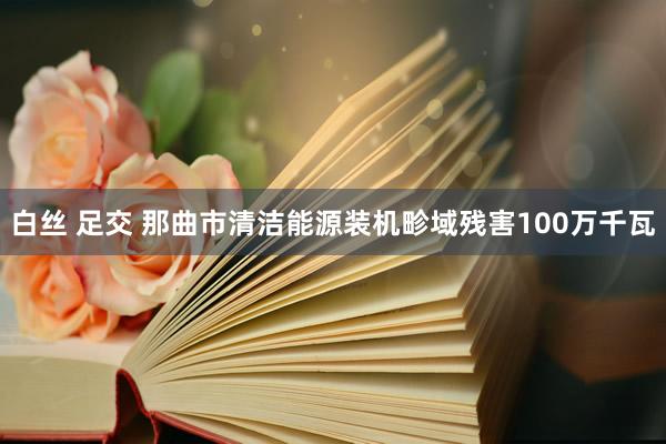 白丝 足交 那曲市清洁能源装机畛域残害100万千瓦